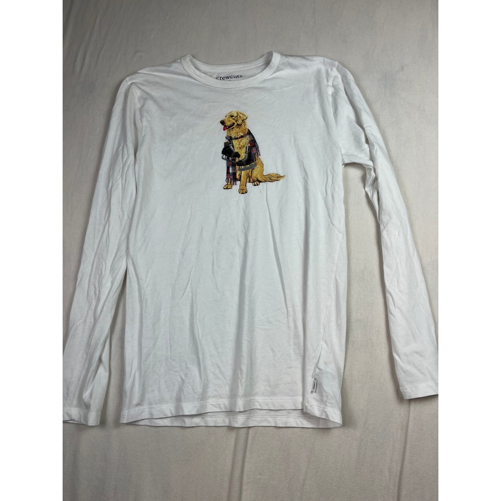 Crewcuts J.Crew Kids White Golden Retriever Ice Skates Graphic Tee XXL 15-16
